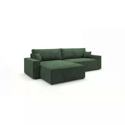 Rozkládací sedací souprava s úložným prostorem OMARIS - khaki, levý roh