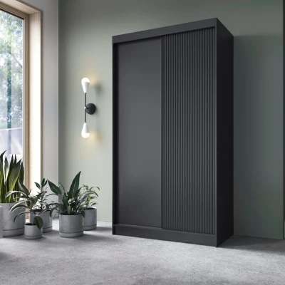Šatní skříň s posuvnými dveřmi 120 cm CALYPTRA - černá