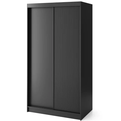 Šatní skříň s posuvnými dveřmi 120 cm CALYPTRA - černá