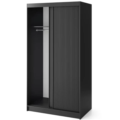 Šatní skříň s posuvnými dveřmi 120 cm CALYPTRA - černá