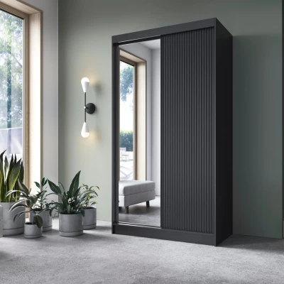 Zrcadlová skříň s posuvnými dveřmi 120 cm CALYPTRA - černá