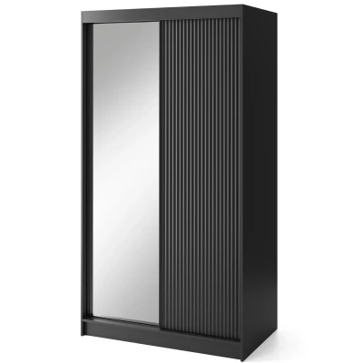 Zrcadlová skříň s posuvnými dveřmi 120 cm CALYPTRA - černá