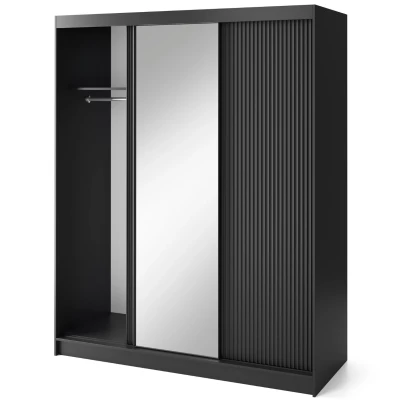 Zrcadlová skříň s posuvnými dveřmi 180 cm CALYPTRA - černá