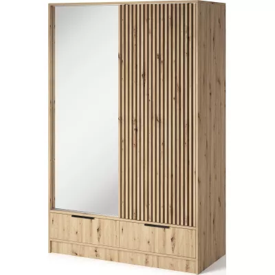 Zrcadlová šatní skříň 120 cm HELIORA - dub artisan