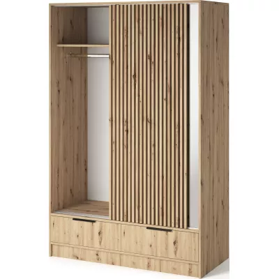 Zrcadlová šatní skříň 120 cm HELIORA - dub artisan