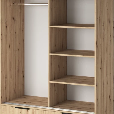 Zrcadlová šatní skříň 120 cm HELIORA - dub artisan