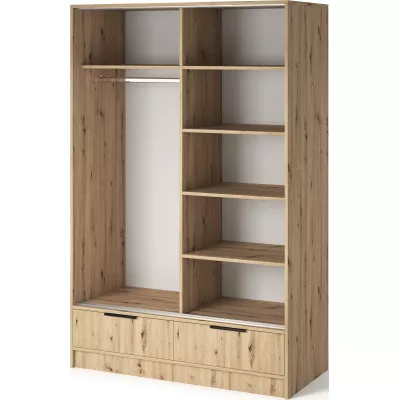 Zrcadlová šatní skříň 120 cm HELIORA - dub artisan