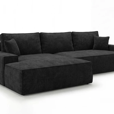 Rozkládací sedací souprava AVYRA - černá, levý roh