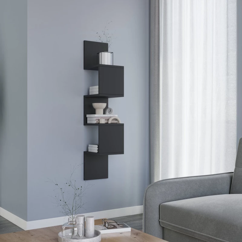Designová závěsná police GALATEA - černá