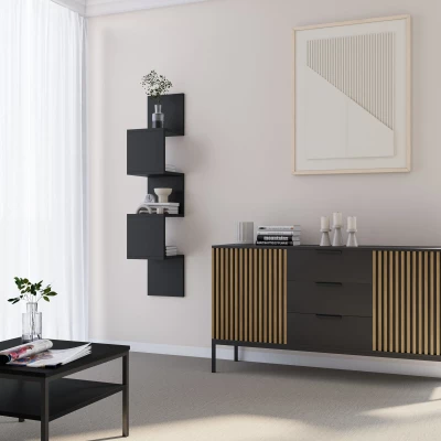Designová závěsná police GALATEA - černá