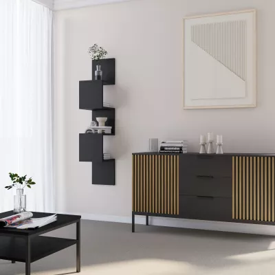 Designová závěsná police GALATEA - černá