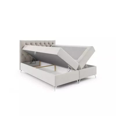 Boxspringová postel VENDELIN - 140x220, modrá + topper ZDARMA