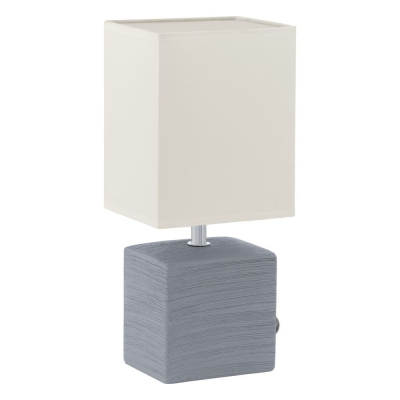 Kermická stolní lampa do ložnice MATARO, šedá