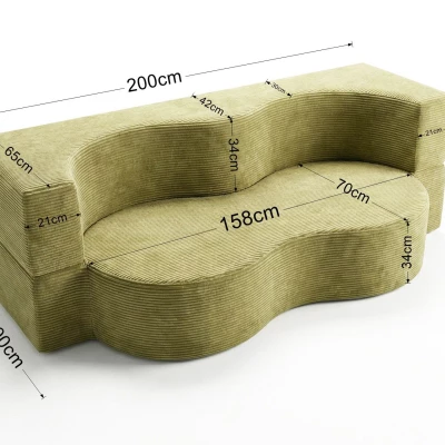 Designová pohovka SAMIRA - hořčicová
