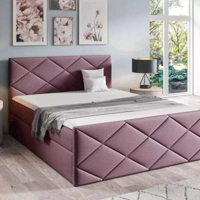 Postel s matrací a roštem HALKA - 160x220, fialová 1 + topper ZDARMA