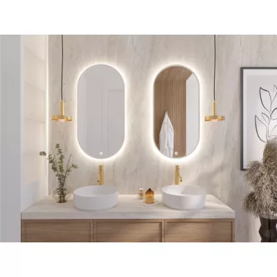 Oválné zrcadlo ERIS s LED osvětlením - bílé