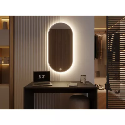 Oválné zrcadlo ERIS s LED osvětlením - bílé