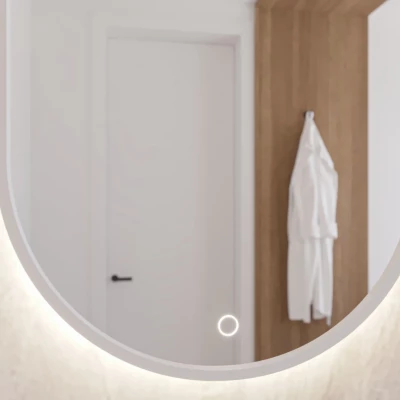Oválné zrcadlo ERIS s LED osvětlením - bílé