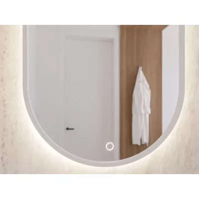 Oválné zrcadlo ERIS s LED osvětlením - bílé