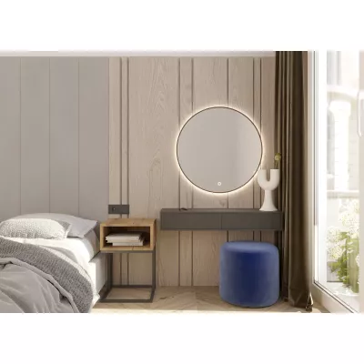 Kulaté zrcadlo MARLO s LED osvětlením - černé