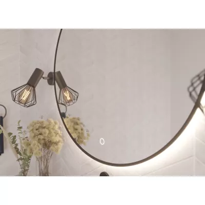 Kulaté zrcadlo MARLO s LED osvětlením - černé
