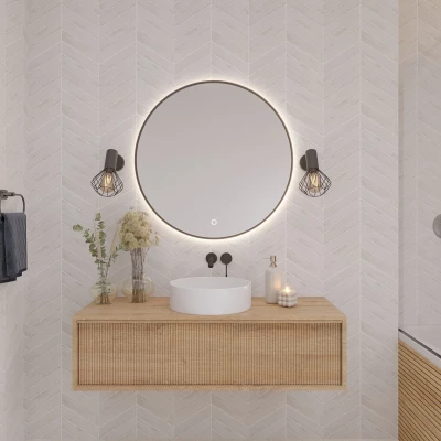 Zrcadlo MARLO s LED osvětlením - černé