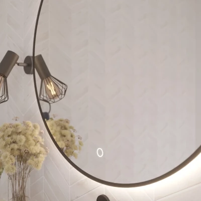 Zrcadlo MARLO s LED osvětlením - černé