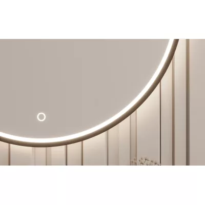 Nástěnné zrcadlo MARLO s LED osvětlením - černé