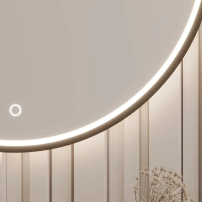 Zrcadlo na zeď MARLO s LED osvětlením - černé