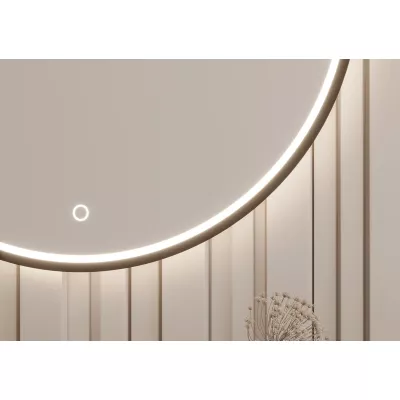 Zrcadlo na zeď MARLO s LED osvětlením - černé