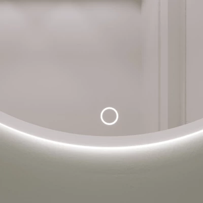 Kulaté zrcadlo ONYX s LED osvětlením - bílé