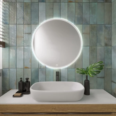 Kulaté zrcadlo ONYX s LED osvětlením - bílé