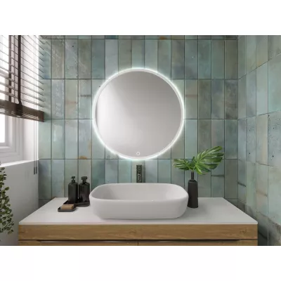 Kulaté zrcadlo ONYX s LED osvětlením - bílé