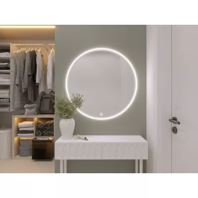 Kulaté zrcadlo ONYX s LED osvětlením - bílé
