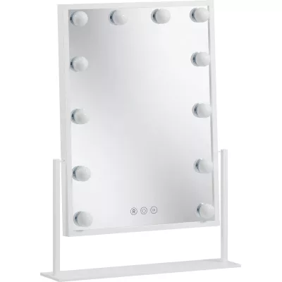 Stolní zrcadlo REVEL s LED osvětlením - bílé