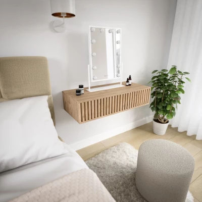 Stolní zrcadlo REVEL s LED osvětlením - bílé