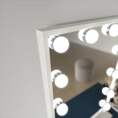 Stolní zrcadlo REVEL s LED osvětlením - bílé
