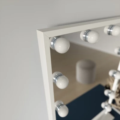 Stolní zrcadlo REVEL s LED osvětlením - bílé