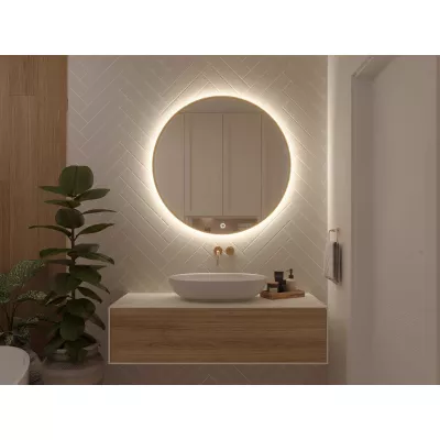 Kulaté zrcadlo SOL s LED osvětlením - zlaté