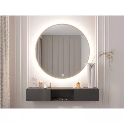 Kulaté zrcadlo SOL s LED osvětlením - zlaté