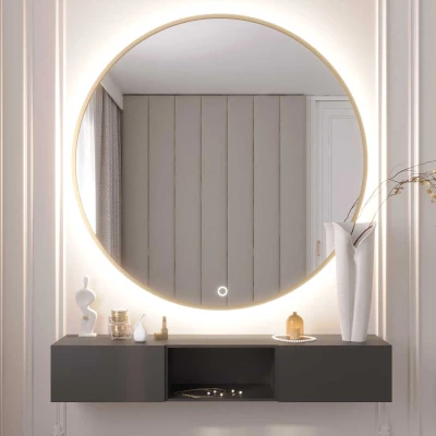 Zrcadlo SOL s LED osvětlením - zlaté