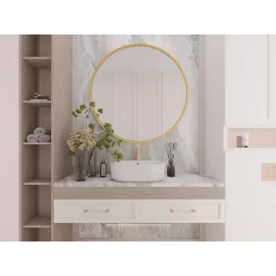 Nástěnné zrcadlo SOL s LED osvětlením - zlaté