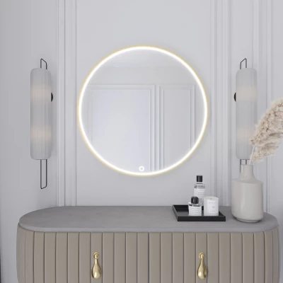 Nástěnné zrcadlo SOL s LED osvětlením - zlaté