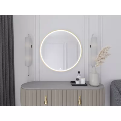 Nástěnné zrcadlo SOL s LED osvětlením - zlaté