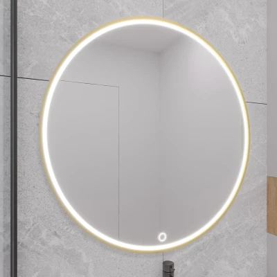 Zrcadlo na zeď SOL s LED osvětlením - zlaté