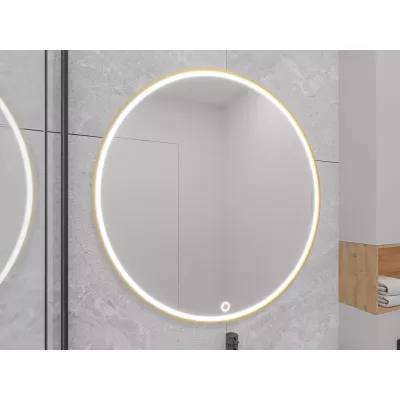 Zrcadlo na zeď SOL s LED osvětlením - zlaté