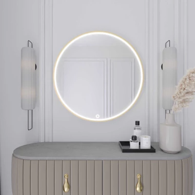 Zrcadlo na zeď SOL s LED osvětlením - zlaté