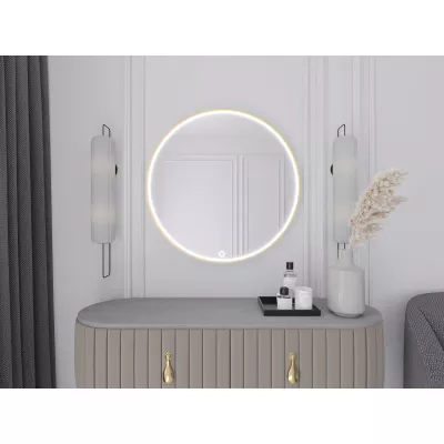 Zrcadlo na zeď SOL s LED osvětlením - zlaté