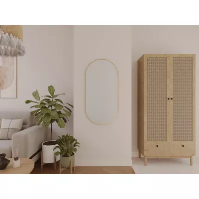 Oválné zrcadlo ORIEN s LED osvětlením - zlaté