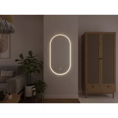 Oválné zrcadlo ORIEN s LED osvětlením - zlaté